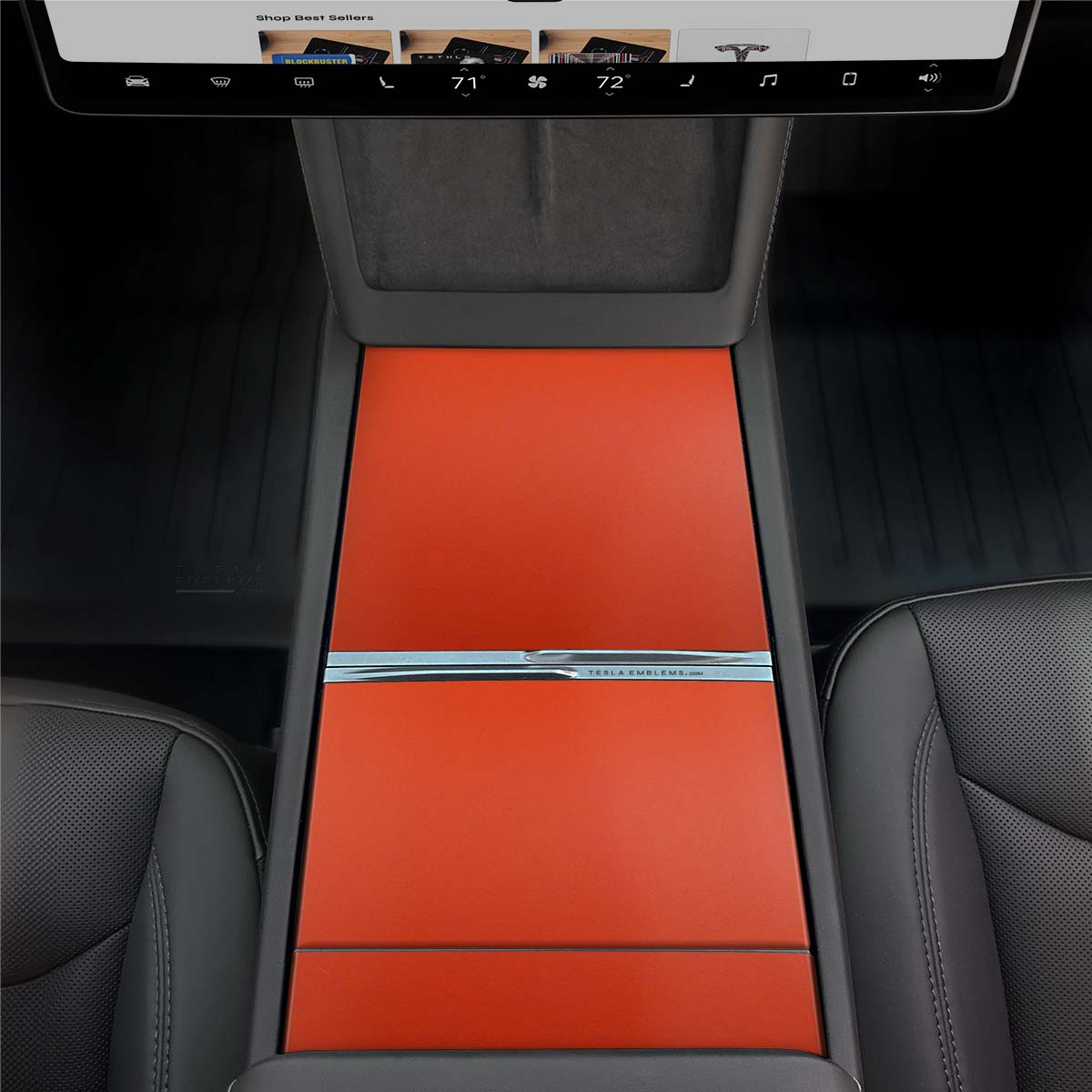 3M Matte Red Center Console Wrap Kit | 2024+ Model 3 "Highland" - Tesla Emblems