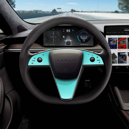 3M Satin Key West Tesla Steering Wheel Trim Decal Kit (3pcs) | MS Feb 2021+ - Tesla Emblems