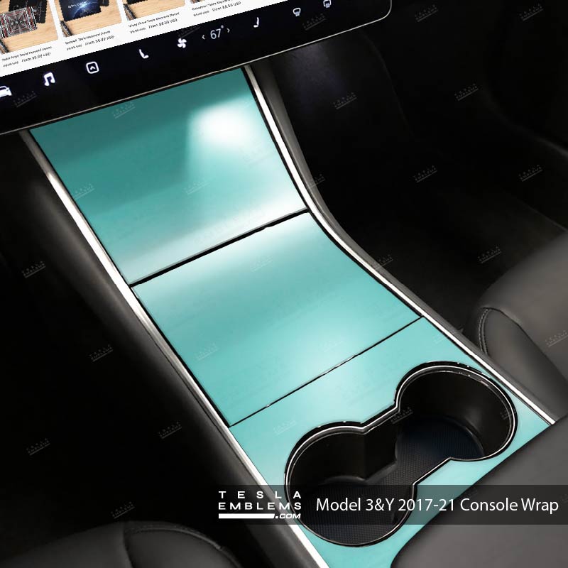 3M Satin Key West Center Console Wrap Kit | 2017-2021 Model 3 & Y - Tesla Emblems