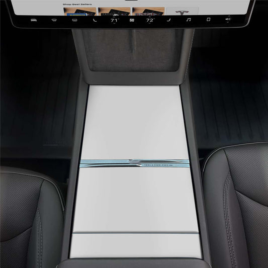 3M Satin White Center Console Wrap Kit | 2024+ Model 3 "Highland" - Tesla Emblems