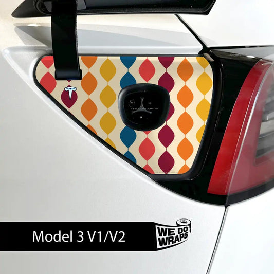 60s Garland Tesla Charge Port Wrap | Model 3 - Tesla Emblems