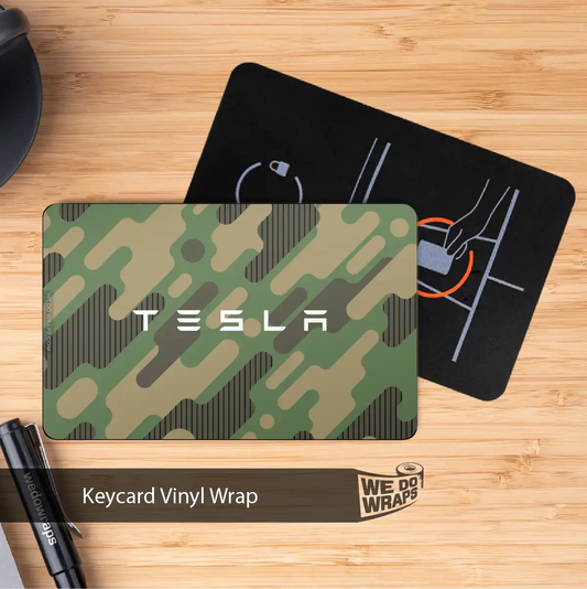 64 Bit Camo Tesla Keycard Decal - Tesla Emblems