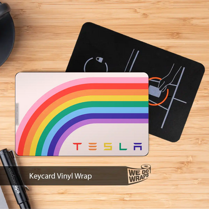 70s Rainbow Tesla Keycard Decal