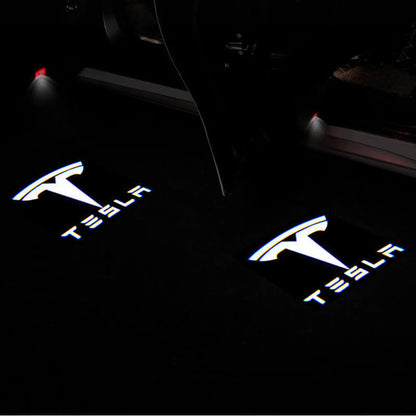 Tesla Door Puddle Light Set (2pcs) - Tesla Emblems