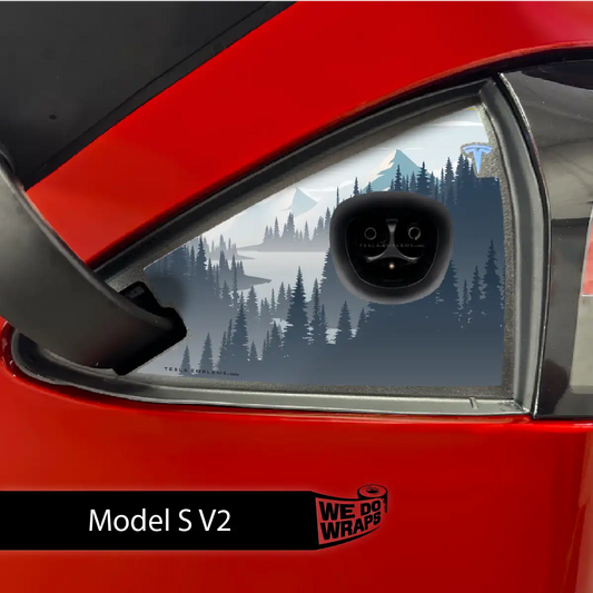 Alpine Retreat Tesla Charge Port Wrap | Model S - Tesla Emblems