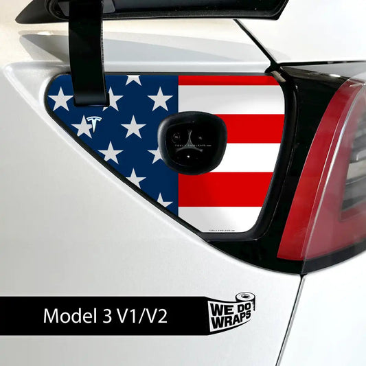 American Flag Tesla Charge Port Wrap | Model 3 - Tesla Emblems