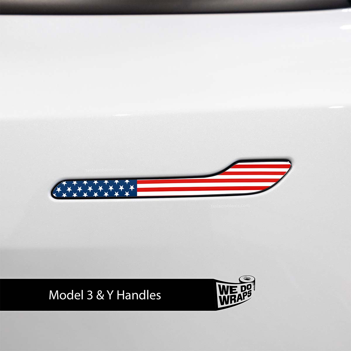 American Flag Tesla Door Handle Decals (4pcs) - Tesla Emblems