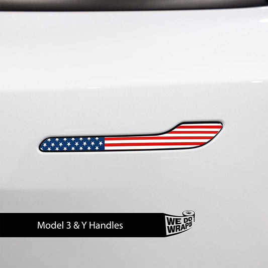 American Flag Tesla Door Handle Decals (4pcs) - Tesla Emblems
