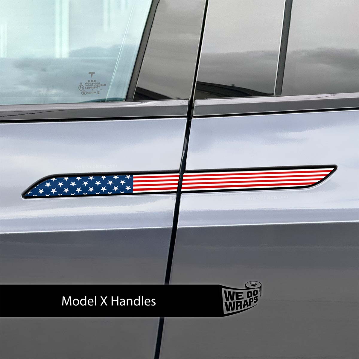 American Flag Tesla Door Handle Decals (4pcs) - Tesla Emblems