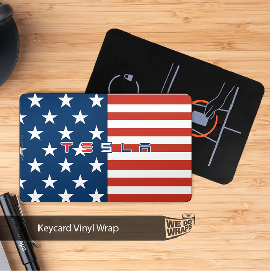 American Flag Tesla Keycard Decal - Tesla Emblems