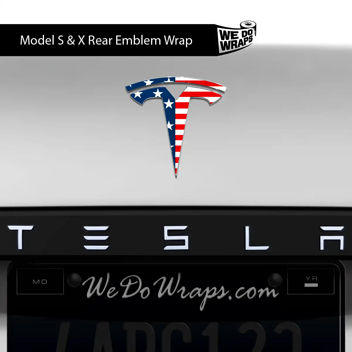American Flag Tesla Emblem Decals (Front + Back) | Model X - Tesla Emblems