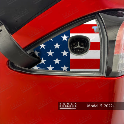 American Flag Tesla Charge Port Wrap