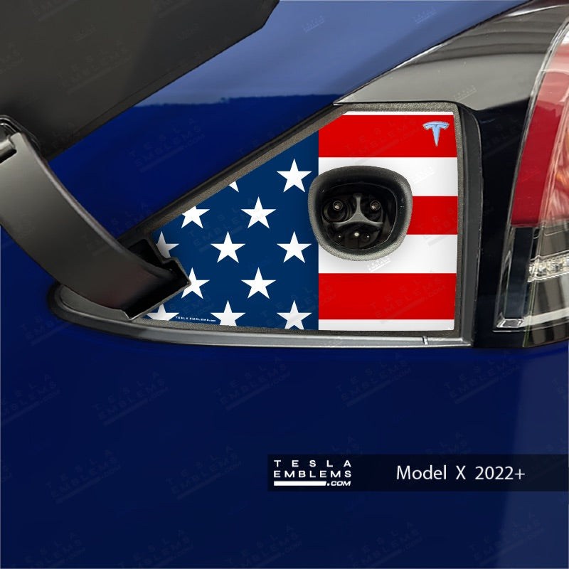 American Flag Tesla Charge Port Wrap