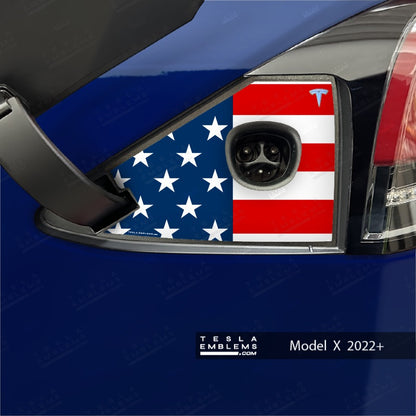 American Flag Tesla Charge Port Wrap