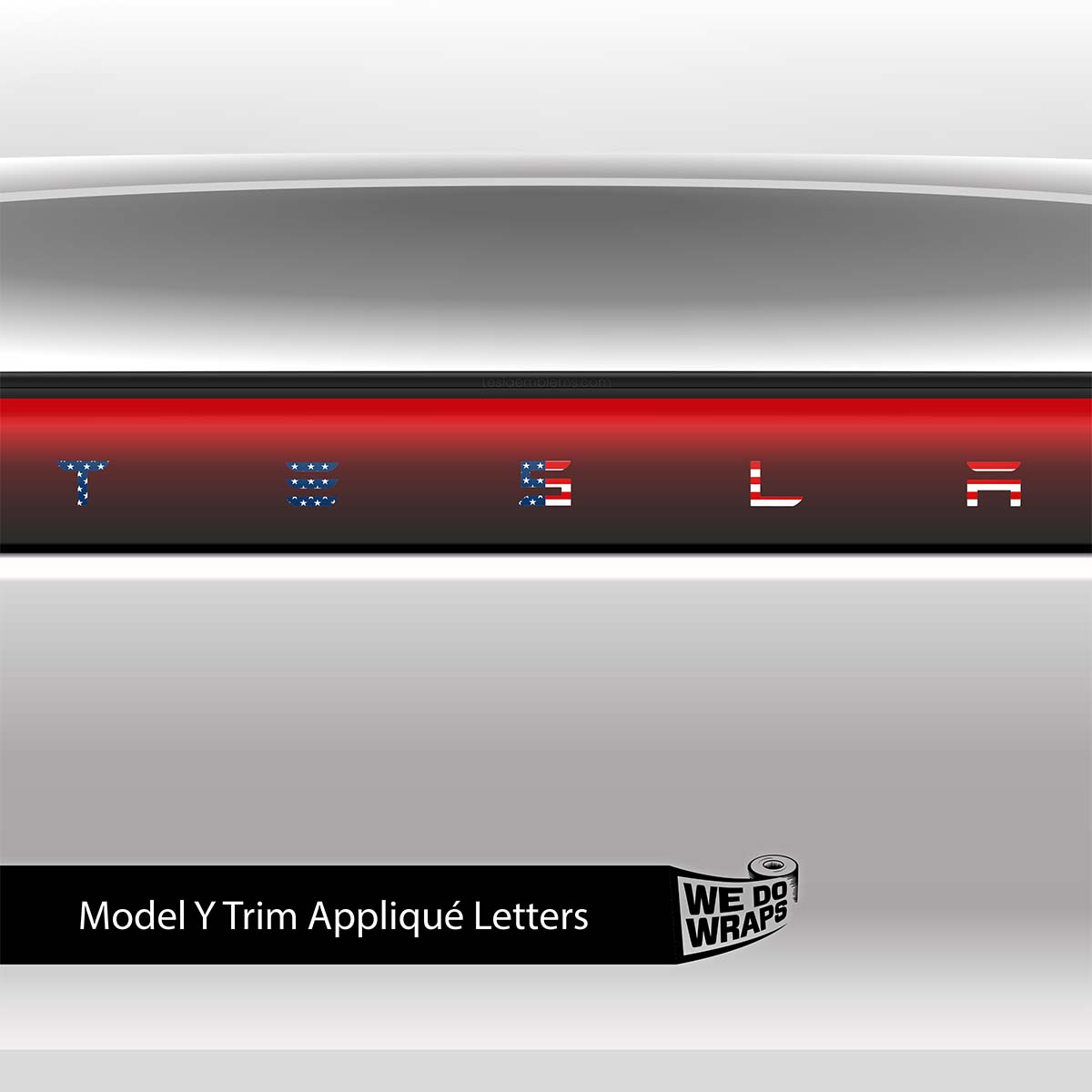 American Flag Tesla Emblem Decals (Front + Back) | Model Y - Tesla Emblems