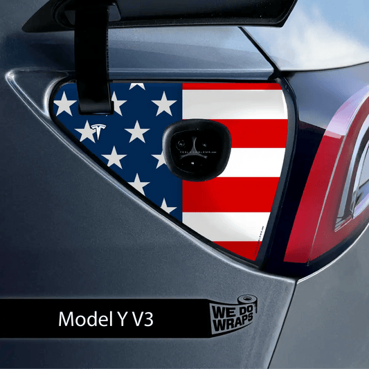 American Flag Tesla Charge Port Wrap | Model Y - Tesla Emblems
