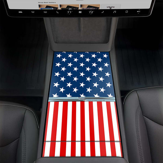 American Flag Tesla Center Console Wrap Kit | 2024+ Model 3 "Highland" - Tesla Emblems