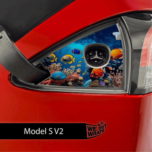 Aquarium Tesla Charge Port Wrap | Model S - Tesla Emblems