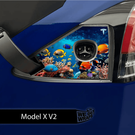Aquarium Tesla Charge Port Wrap | Model X - Tesla Emblems