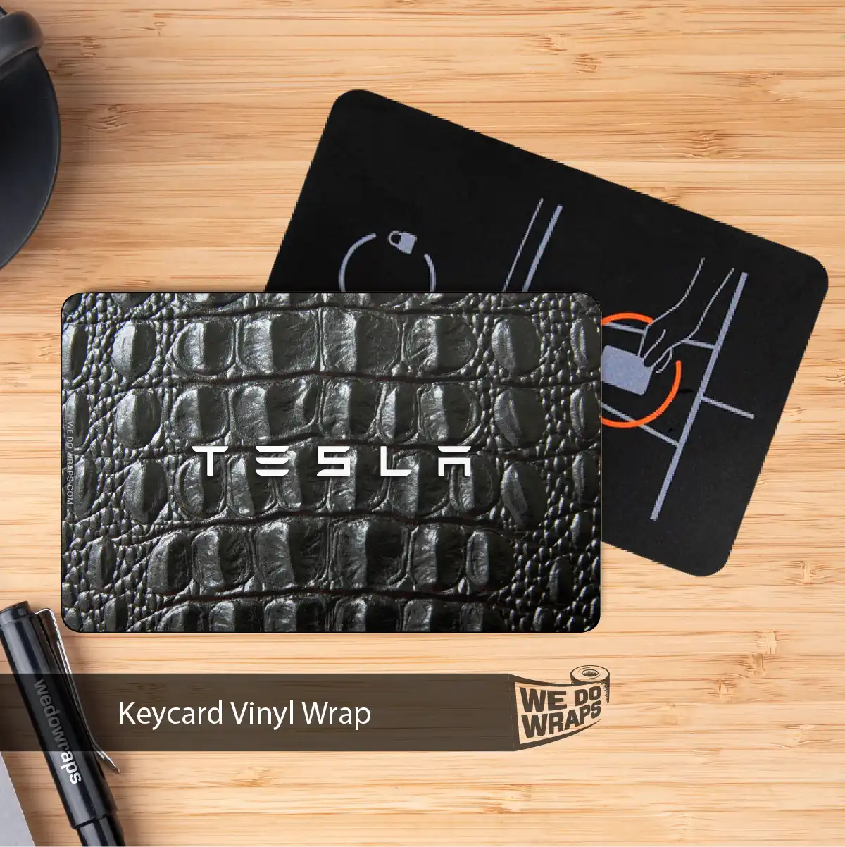 Authentic Gator Skin Tesla Keycard Decal - Tesla Emblems
