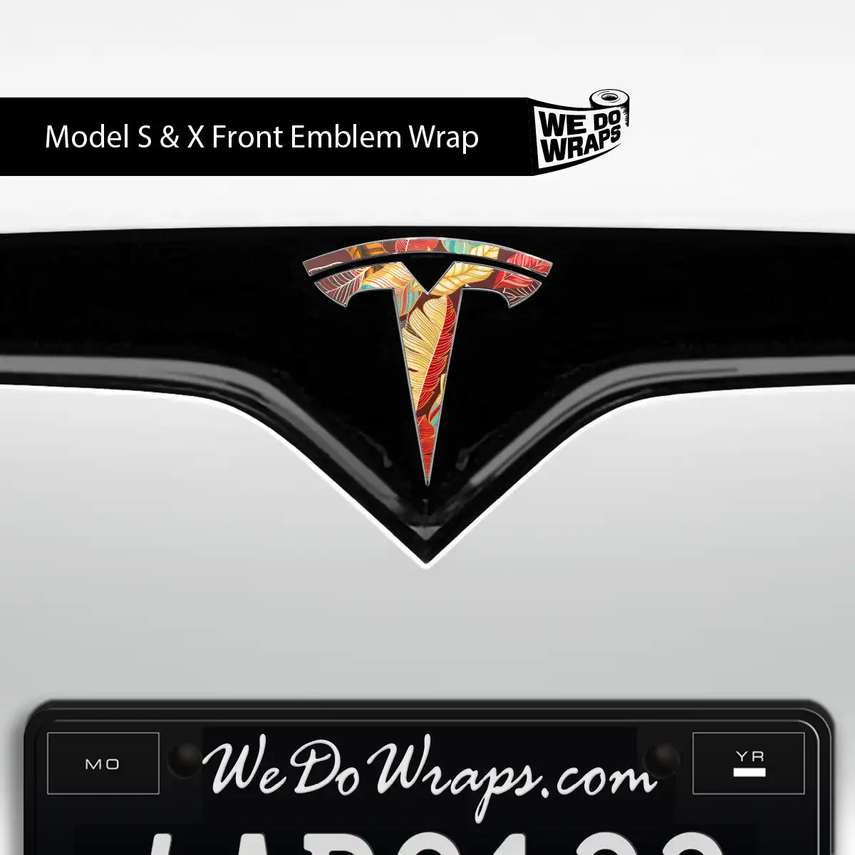 Autumn Foliage Tesla Emblem Decals (Front + Back) | Model X