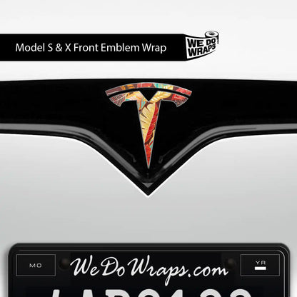 Autumn Foliage Tesla Emblem Decals (Front + Back) | Model X