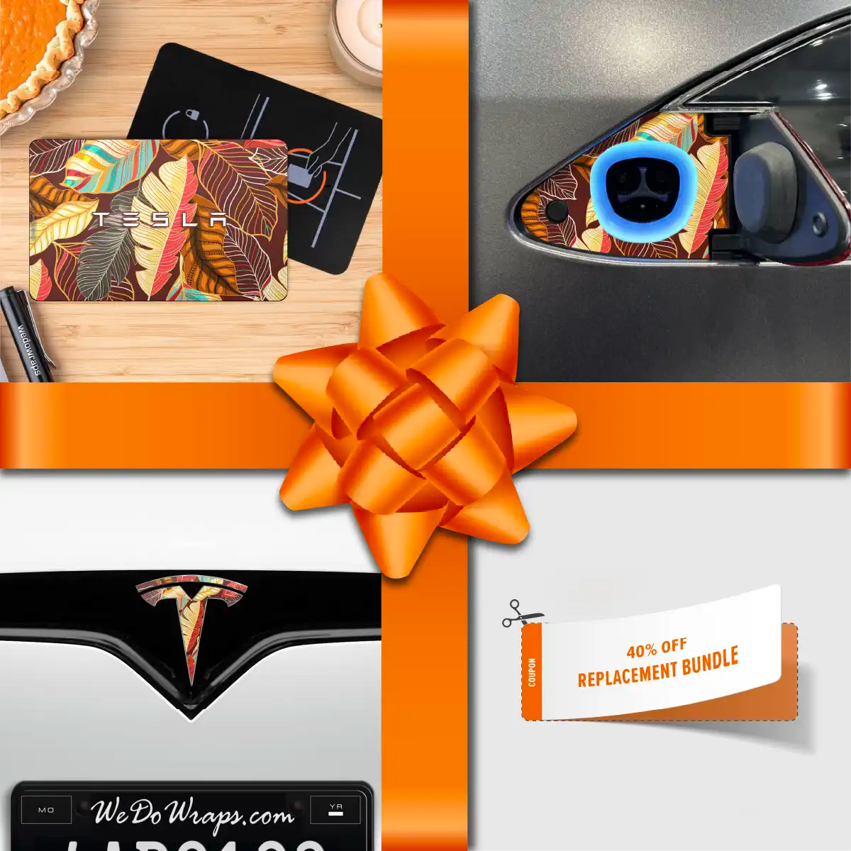 Holiday Bundle Autumn Foliage Tesla Wrap Kit | Model X