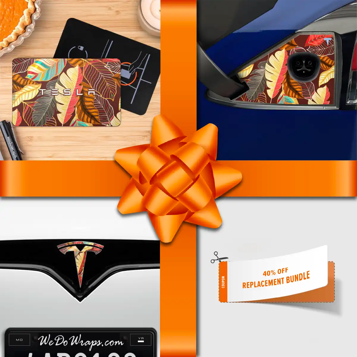 Holiday Bundle Autumn Foliage Tesla Wrap Kit | Model X