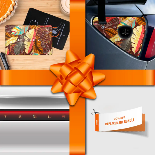 Holiday Bundle Autumn Foliage Tesla Wrap Kit | Model Y - Tesla Emblems
