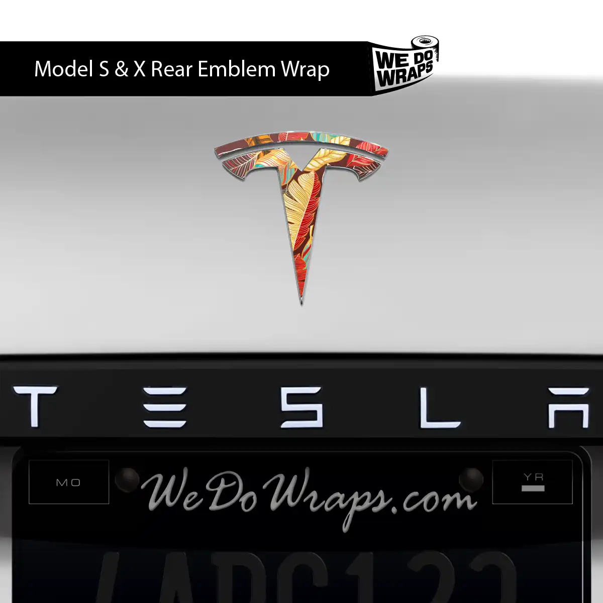 Autumn Foliage Tesla Emblem Decals (Front + Back) | Model X