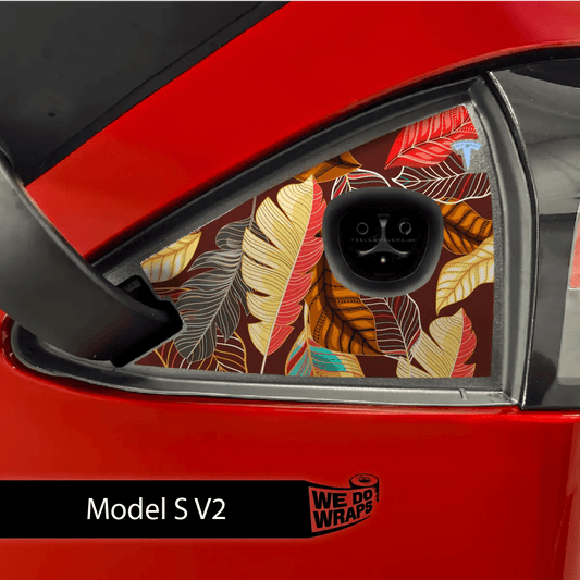 Autumn Foliage Tesla Charge Port Wrap | Model S - Tesla Emblems