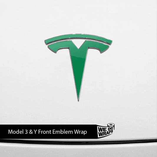 Avery Gloss Kelly Green Tesla Emblem Decals (Front + Back) | Model 3 - Tesla Emblems