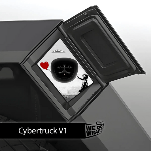Girl with Balloon Tesla Charge Port Wrap | Cybertruck - Tesla Emblems