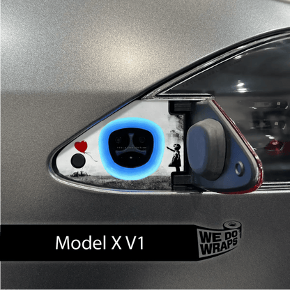Girl with Balloon Tesla Charge Port Wrap | Model X - Tesla Emblems