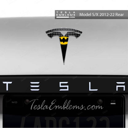 Batman Tesla Emblem Decals (Front + Back) - Tesla Emblems