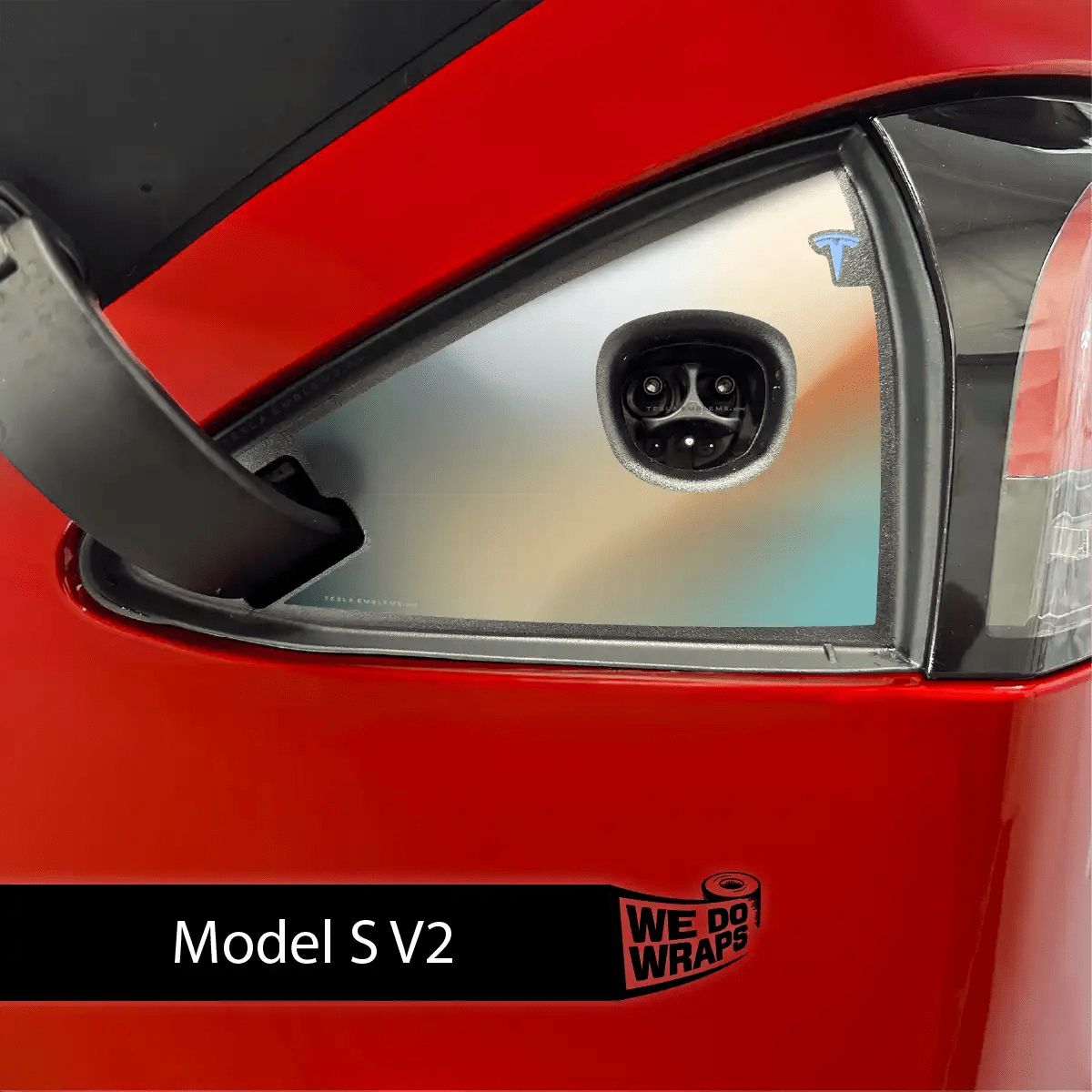 Beachy Gradient Tesla Charge Port Wrap | Model S - Tesla Emblems