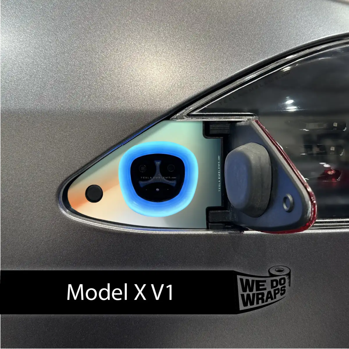 Beachy Gradient Tesla Charge Port Wrap | Model X - Tesla Emblems