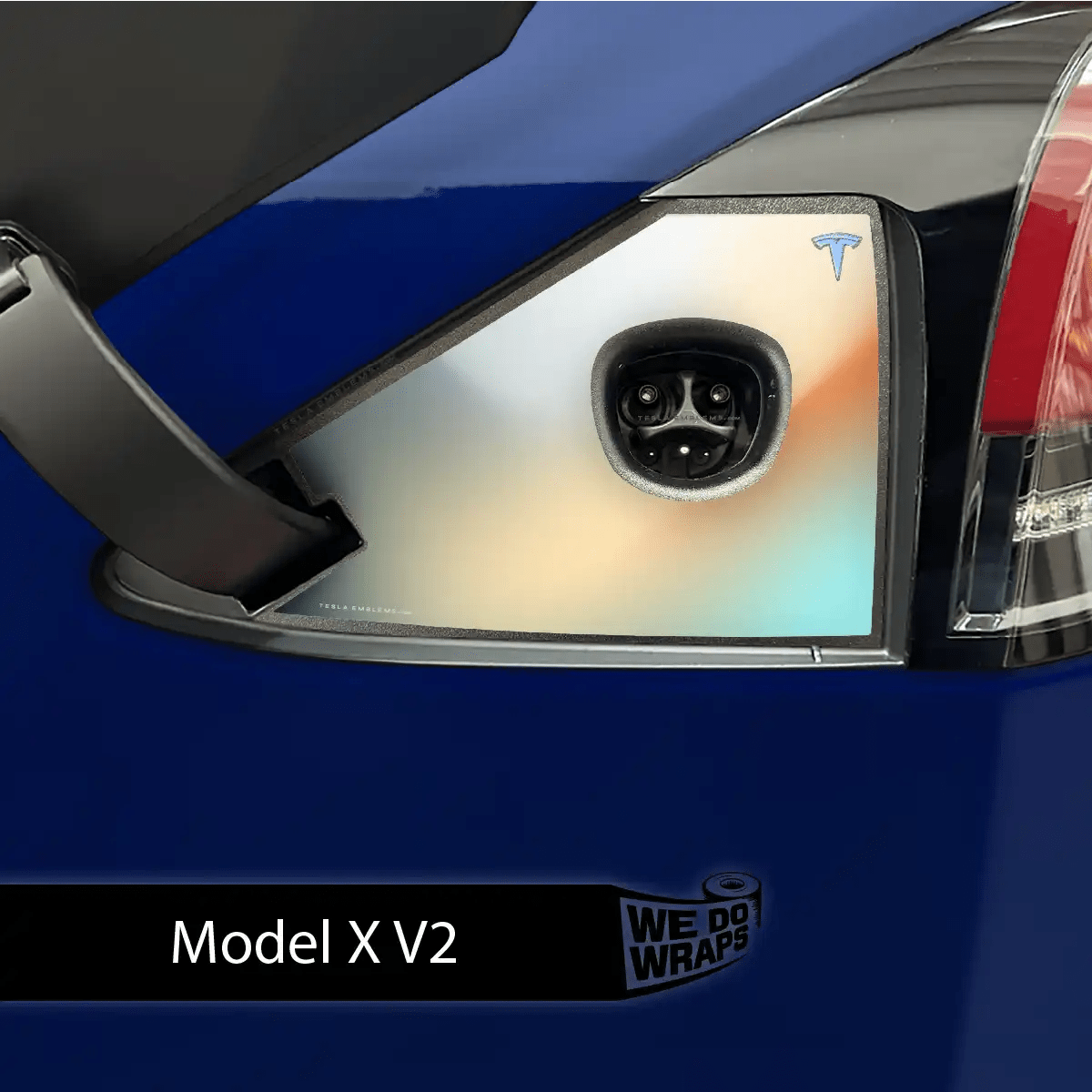 Beachy Gradient Tesla Charge Port Wrap | Model X - Tesla Emblems