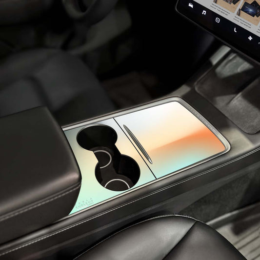 Beachy Gradient Tesla Center Console Wrap Kit | 2021 - 2023 Model 3 & Y - Tesla Emblems