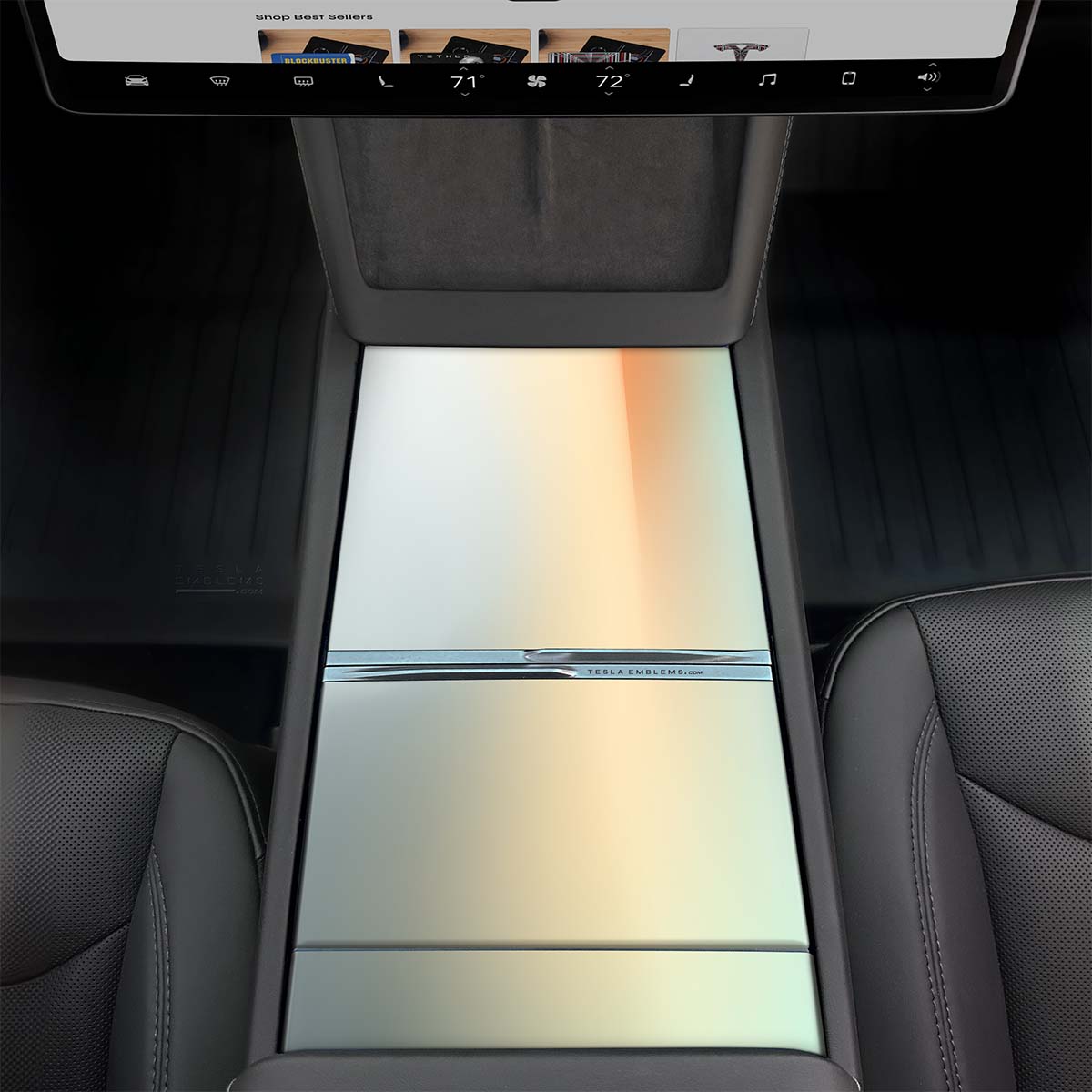 Beachy Gradient Center Console Wrap Kit | 2024+ Model 3 "Highland" - Tesla Emblems