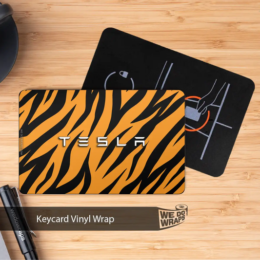Bengal Tiger Fur Tesla Keycard Decal - Tesla Emblems