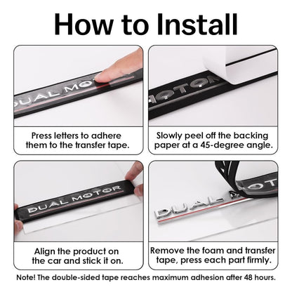 “Dual Motor Performance” Black ABS Tesla Emblem | Rear Trunk Badging - Tesla Emblems