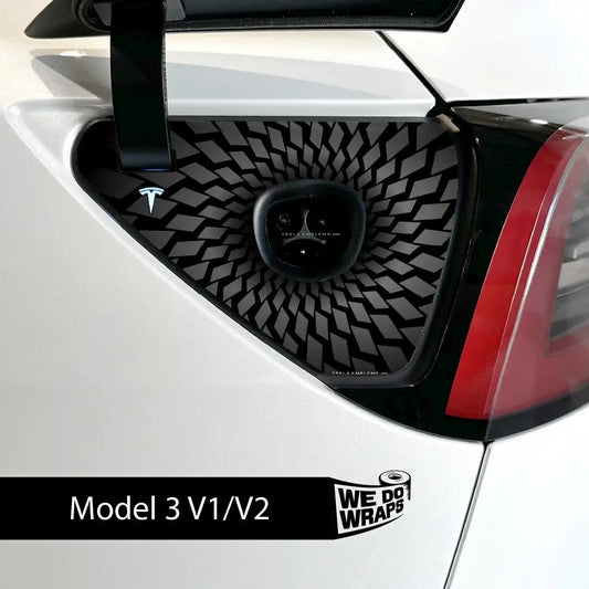 Black Hole Tesla Charge Port Wrap | Model 3 - Tesla Emblems