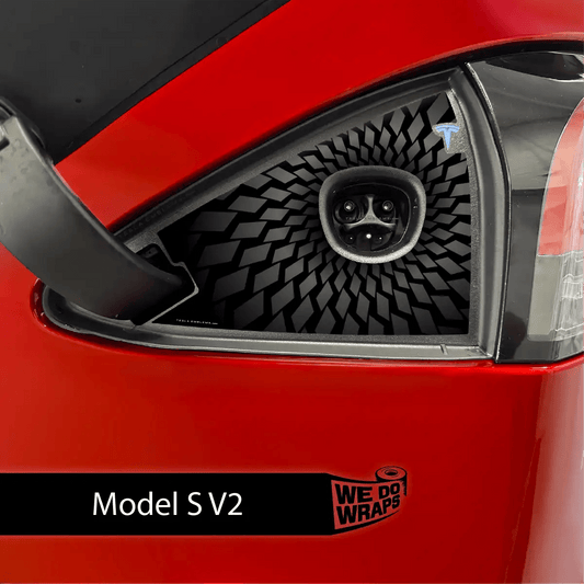 Black Hole Tesla Charge Port Wrap | Model S - Tesla Emblems