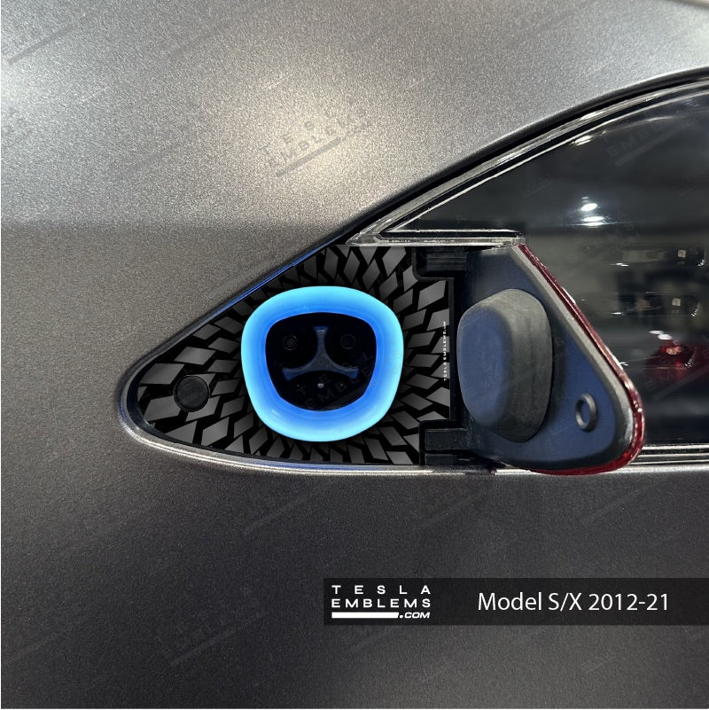 Black Hole Tesla Charge Port Wrap - Tesla Emblems