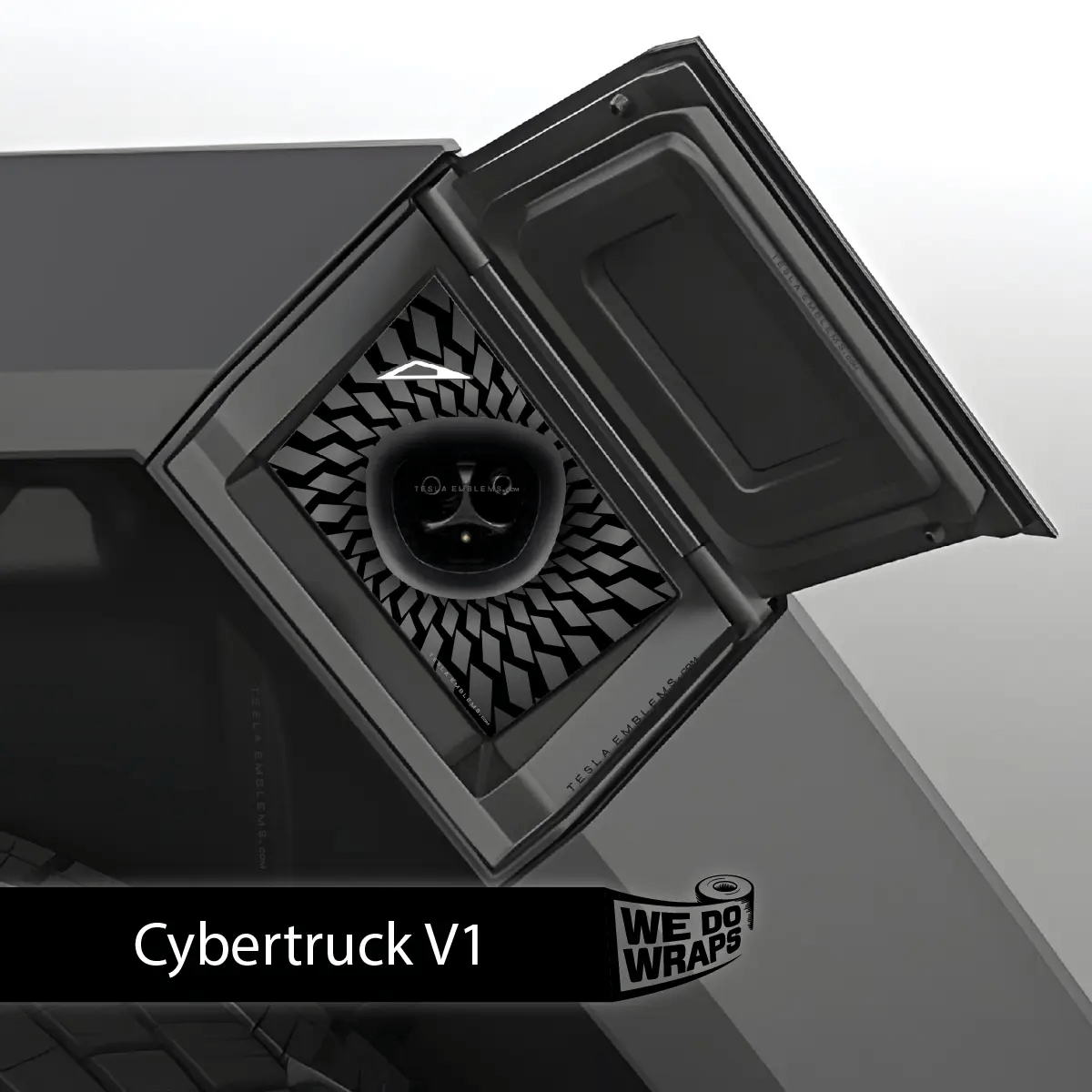Black Hole Tesla Charge Port Wrap | Cybertruck - Tesla Emblems