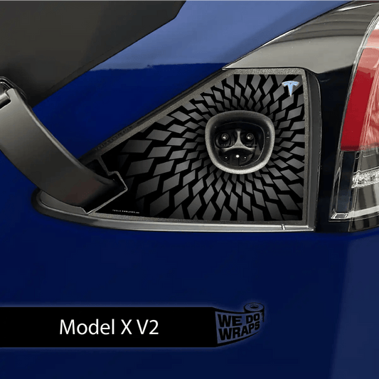 Black Hole Tesla Charge Port Wrap | Model X - Tesla Emblems