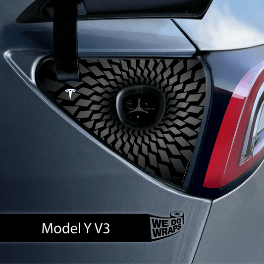 Black Hole Tesla Charge Port Wrap | Model Y - Tesla Emblems