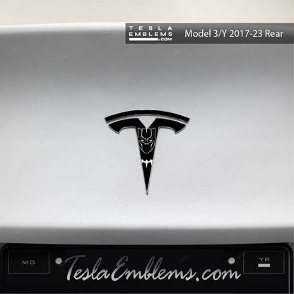 Black Panther Tesla Emblem Decals (Front + Back) - Tesla Emblems