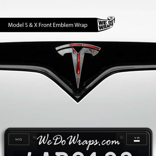 Bloody Tesla Emblem Decals (Front + Back) | Model X - Tesla Emblems